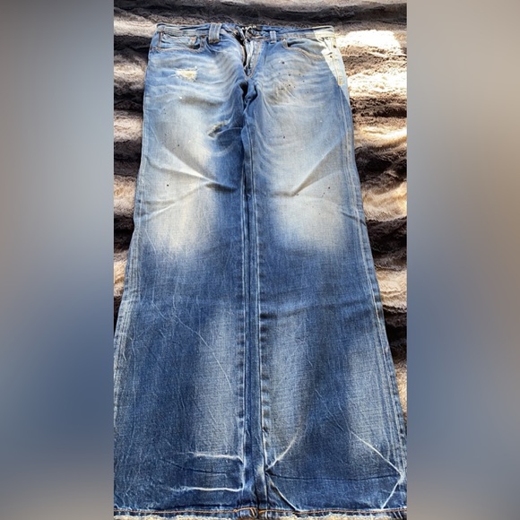 Mens AKOO 36/32 Slim Straight Fit Jeans - Picture 3 of 5